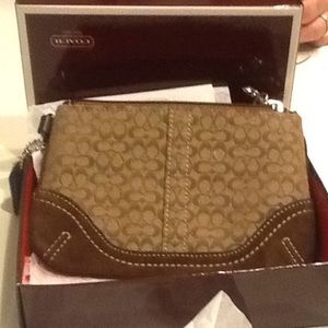 Brown coach wristlet