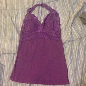 Purple lace halter top