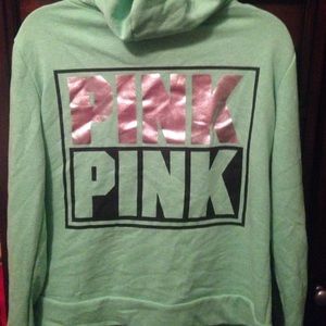 NWOT RARE BRIGHT GREEN VS PINK ZIP UP HOODIE