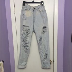 American apparel super high waisted jeans
