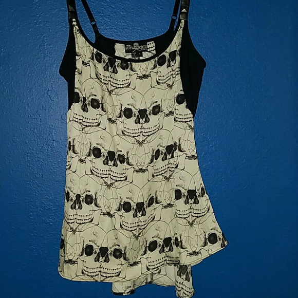flowy Skull Print tank top