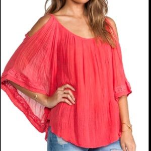 Coral flowy top