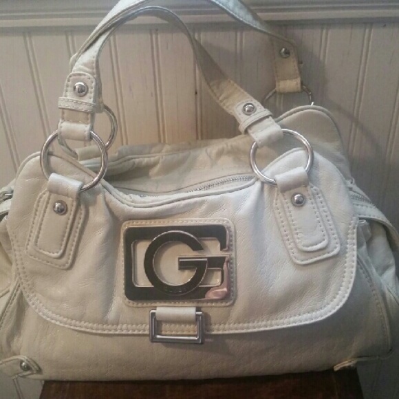 White cream GUESS handbag