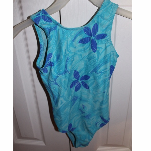 Blue Floral Gymnastics Leotard