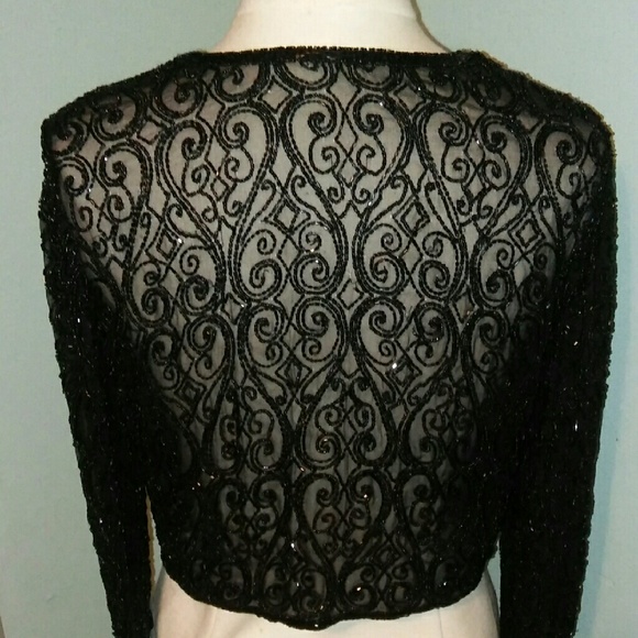 *SOLD* Glass Bead Embroidered Cropped Jacket - Picture 2 of 4