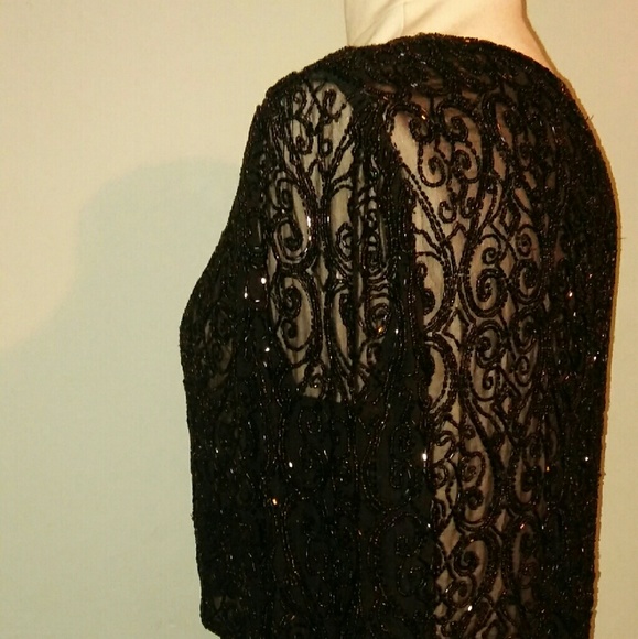 *SOLD* Glass Bead Embroidered Cropped Jacket - Picture 3 of 4