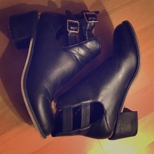 ECOTE Black & Gold Ankle Booties