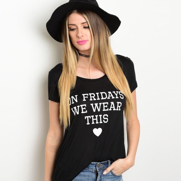🎉CLEARANCE🎉 Black "On Fridays We Wear This" Tee - Picture 2 of 3
