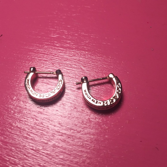 Rose gold colored hoops