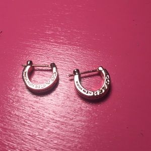 Rose gold colored hoops