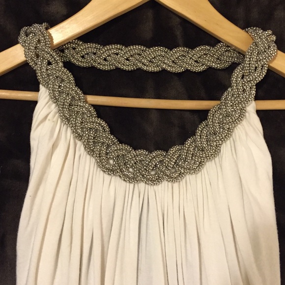 Gorgeous white drapery blouse + woven chunky piece