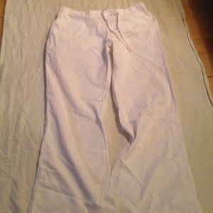 White scrub pants