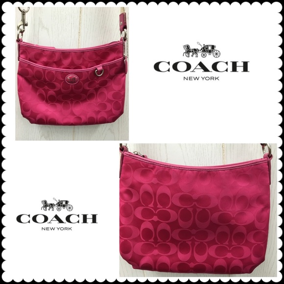 Coach Bags Pink Signature Coach Crossbody Purse Poshmark
