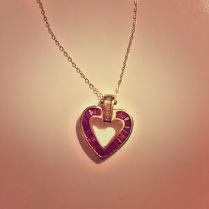 Ruby heart pendant