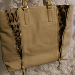 Large Tan beige Cheetah purse