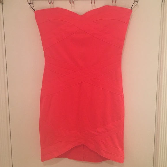 Hot Pink Strapless Dress