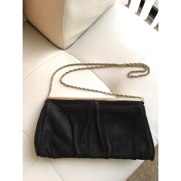 MANGO leather clutch