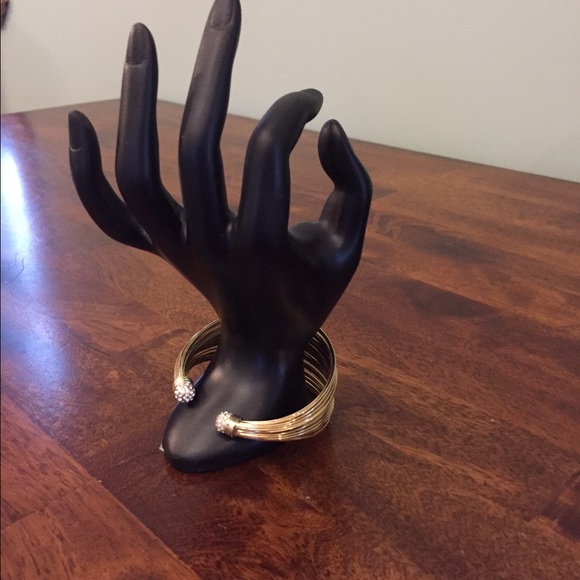 Gold  with clear gemstone wrap bracelet