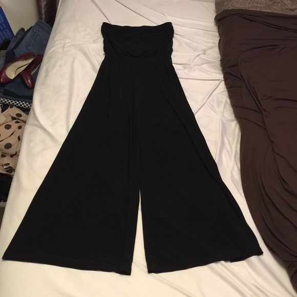 white house black market strapless jumpsuit
