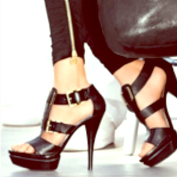 Michael Kors black platform heels