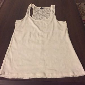 Lace back boyfriend tank