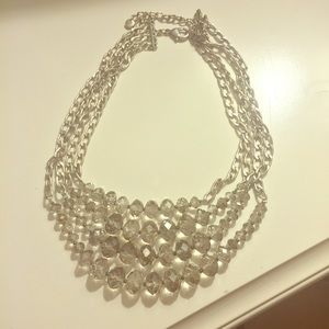 LOFT statement necklace with clear beads