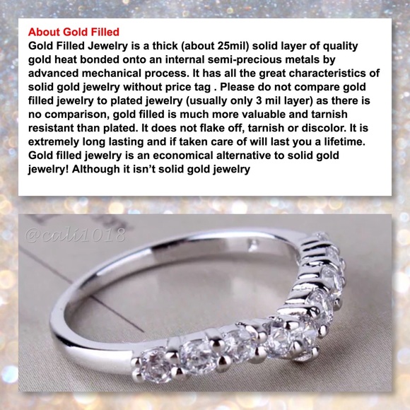 🆕White Sapphire & White Gold Filled Band - Picture 3 of 4