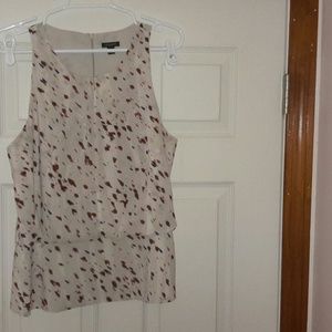 Ann Taylor dress peplum blouse with split front 12