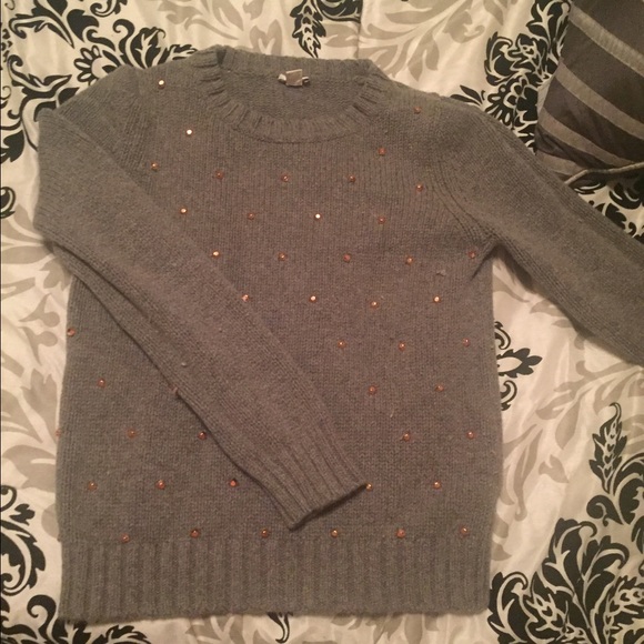 Gray Studded Sweater by Fossil