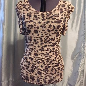 Juniors cheetah print blouse