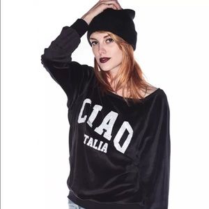 Wildfox White Label $210 Ciao Italia Pullover Sz S