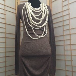 XS Express gold sweater dress