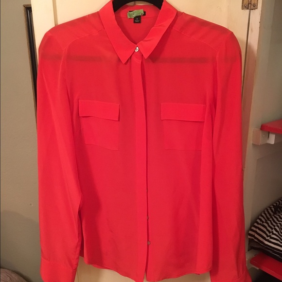 Bright orange silk top - Picture 1 of 1