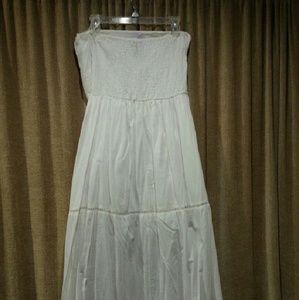 White maxi halter dress