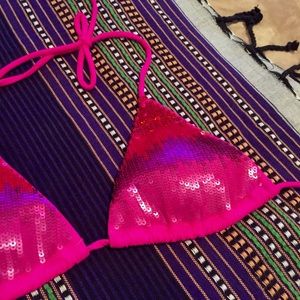 Victoria's Secret Pink Ombré Sequin Bikini Top