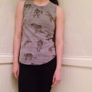 Grey cheetah print tank