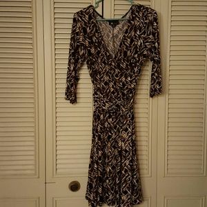 Dress with black and brown pattern