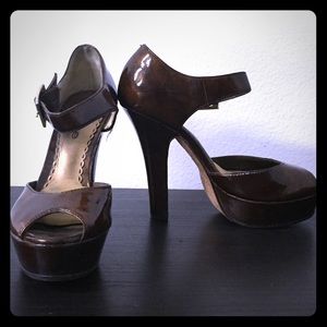 Bebe Chunky Peeptoe Heels