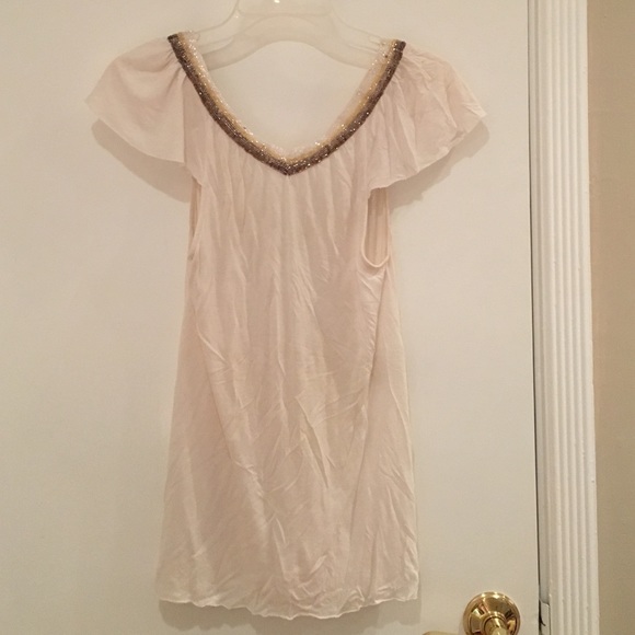 White Top with Beaded Trim - Picture 2 of 3