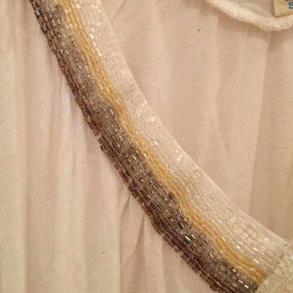 White Top with Beaded Trim - Picture 3 of 3