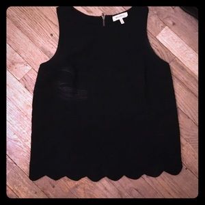 Dress up black scallop shirt