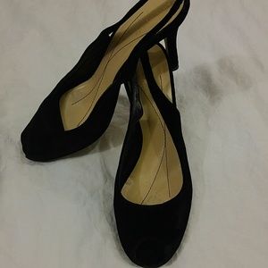 Kate Spade Velvet Sling Back Peep Toes