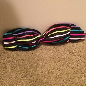 Multi colored striped bikini top