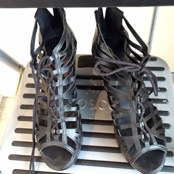 H&M Shoes - Like NEW H&M lace up black wedges H&M Shoes - Like NEW H&M lace up black wedges