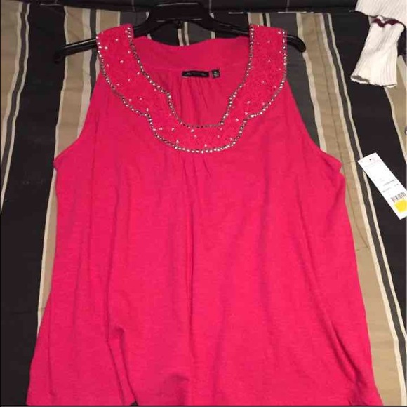 Hot pink bedazzled tank