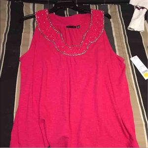 Hot pink bedazzled tank