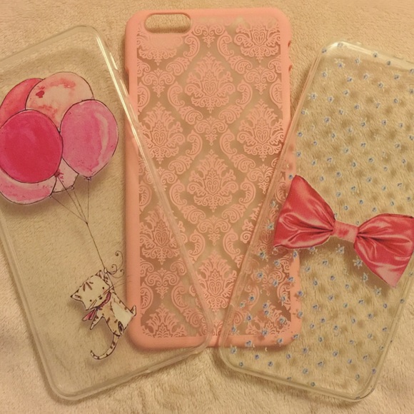 Pink iPhone 6 Plus case bundle