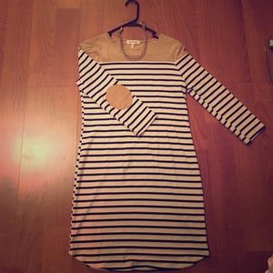 Black and off white striped dress