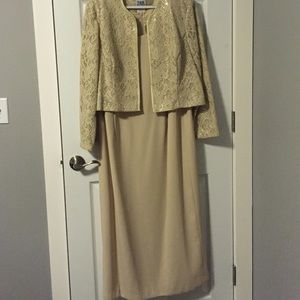 Formal light gold dress.