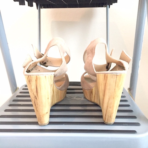 Forever 21 Shoes - Like NEW F21 suede like nude wedge sandals Forever 21 Shoes - Like NEW F21 suede like nude wedge sandals